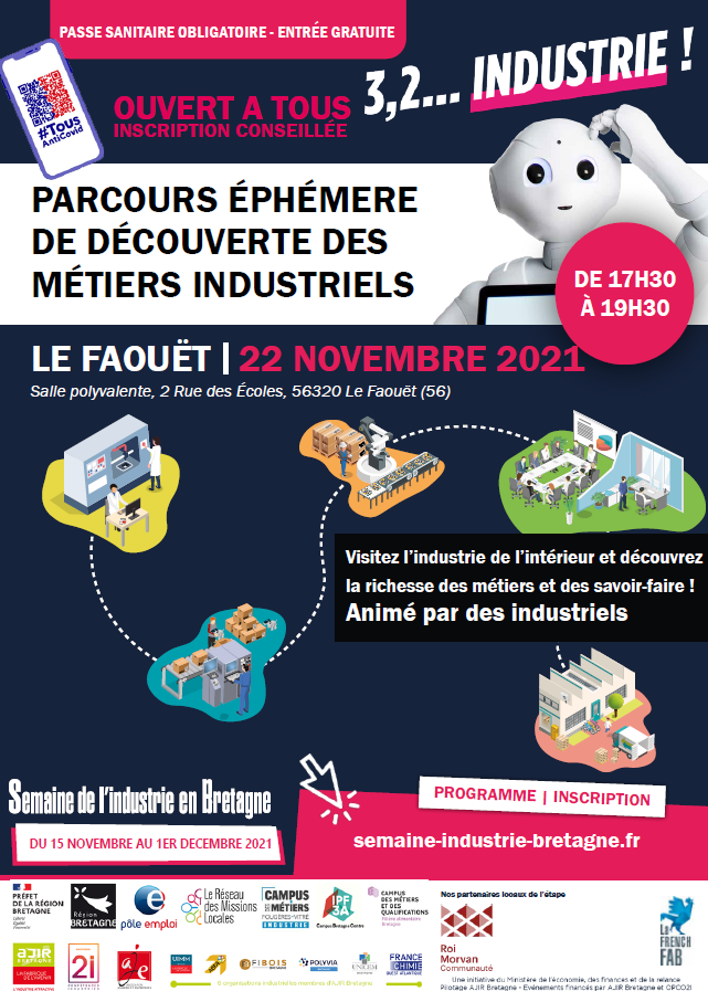Le Faouët – 22 novembre 2021 – Découverte des métiers de l’Industrie – Un évènement à ne pas manquer !
