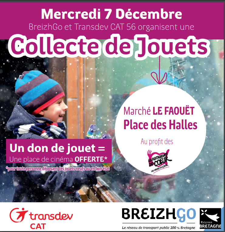 Mercredi 7 décembre 2022 : Opération Collecte de Jouets sur le marché !