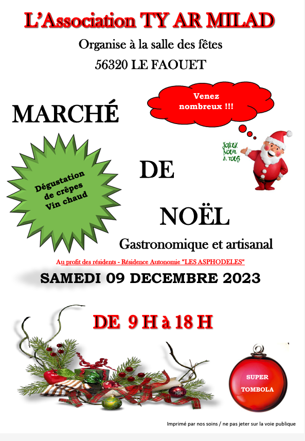 Marché de Noël gastronomique et artisanal de l’association Ty Ar Milad