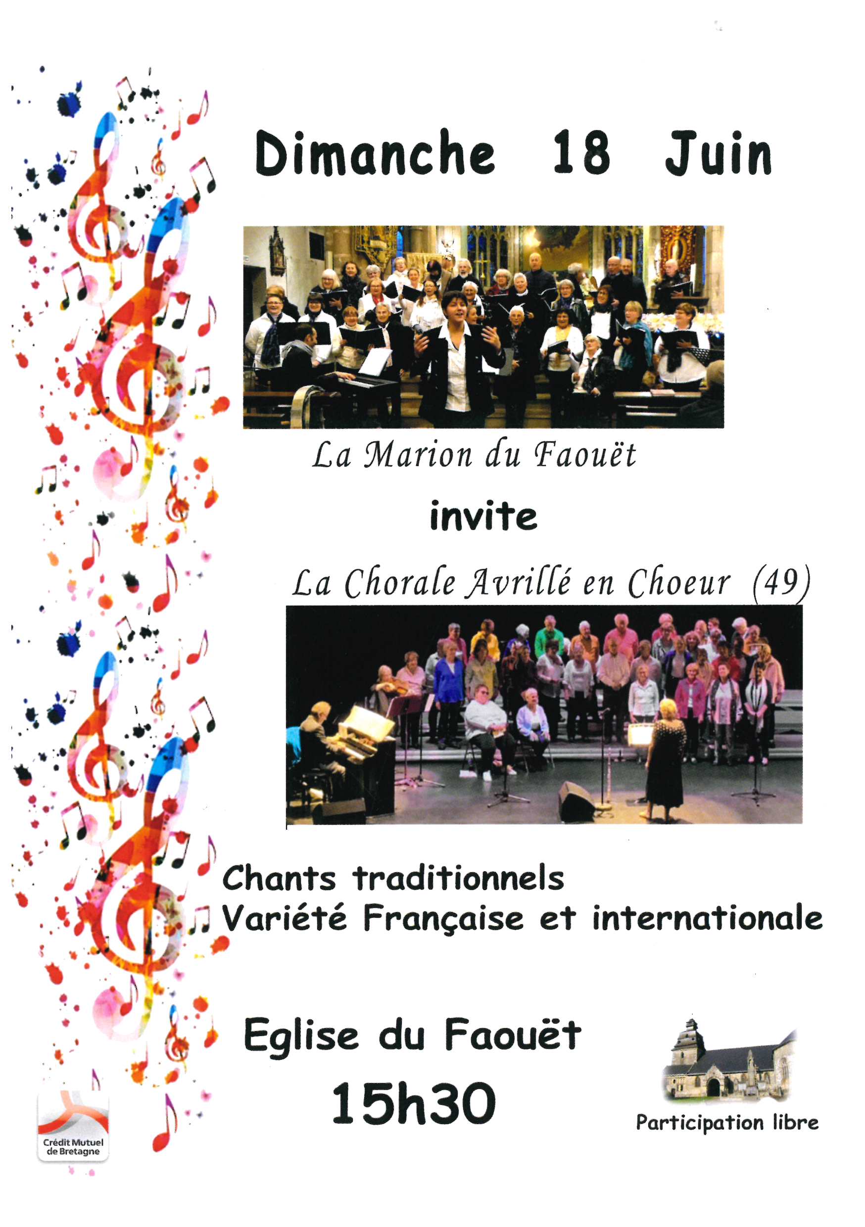 Concert Chorale de la Marion du Faouët x Chorale Avrillé en Choeur