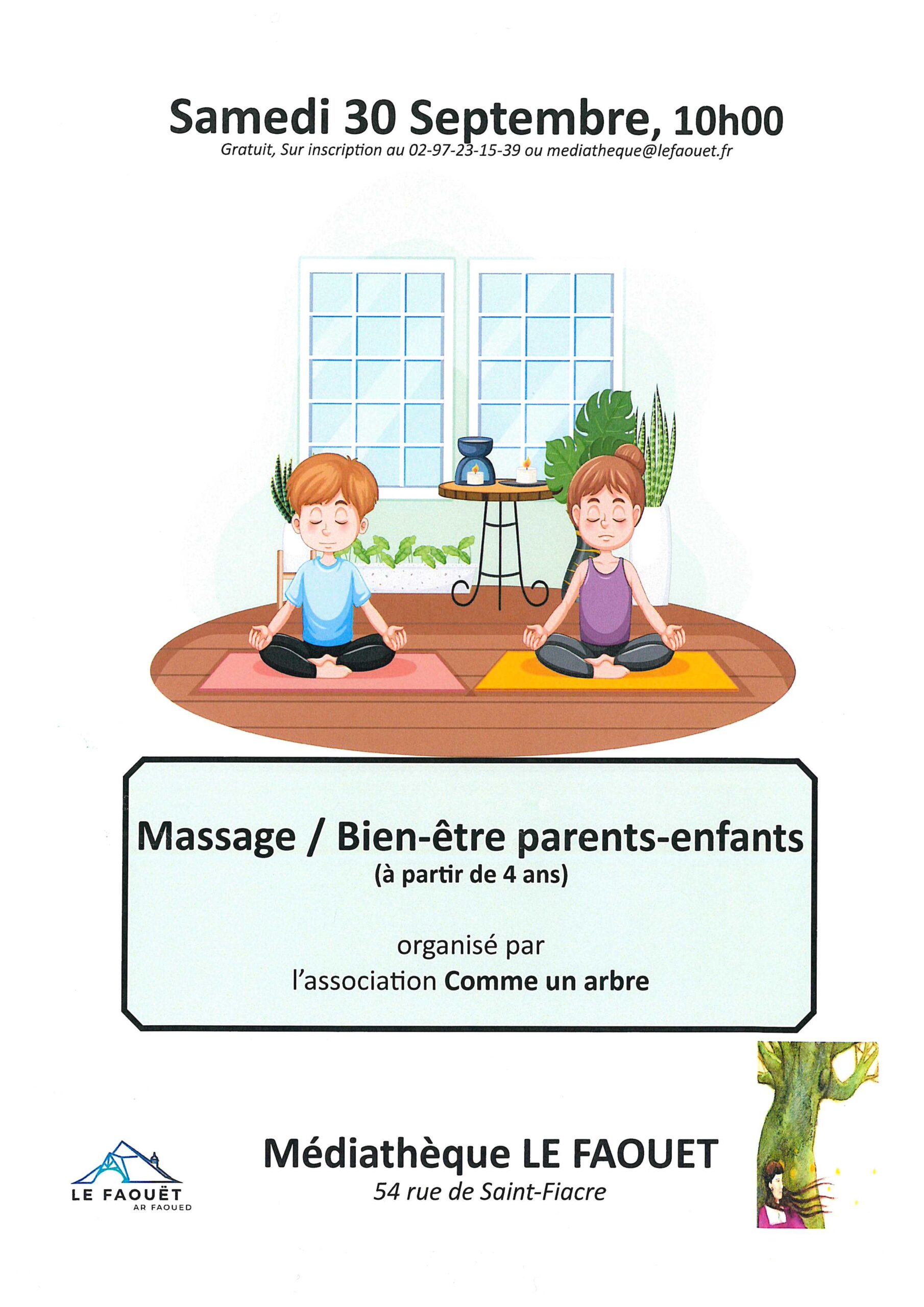 MASSAGE/BIEN ETRE PARENTS ENFANTS – MEDIATHEQUE LE FAOUET