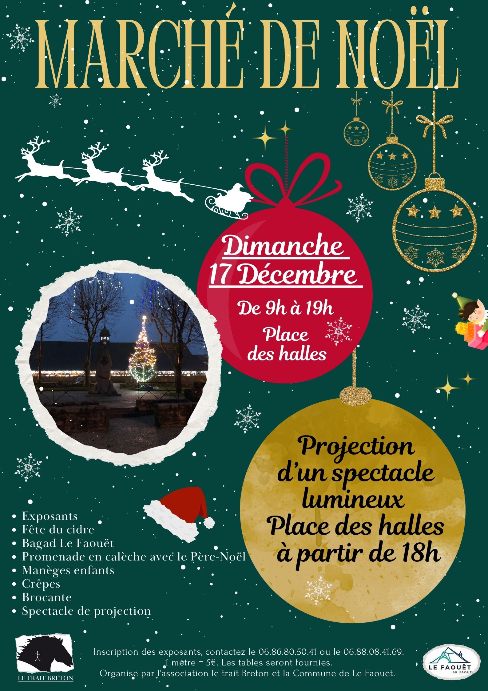 MARCHE DE NOEL – PROJECTION D’UN SPECTACLE LUMINEUX – LE FAOUET