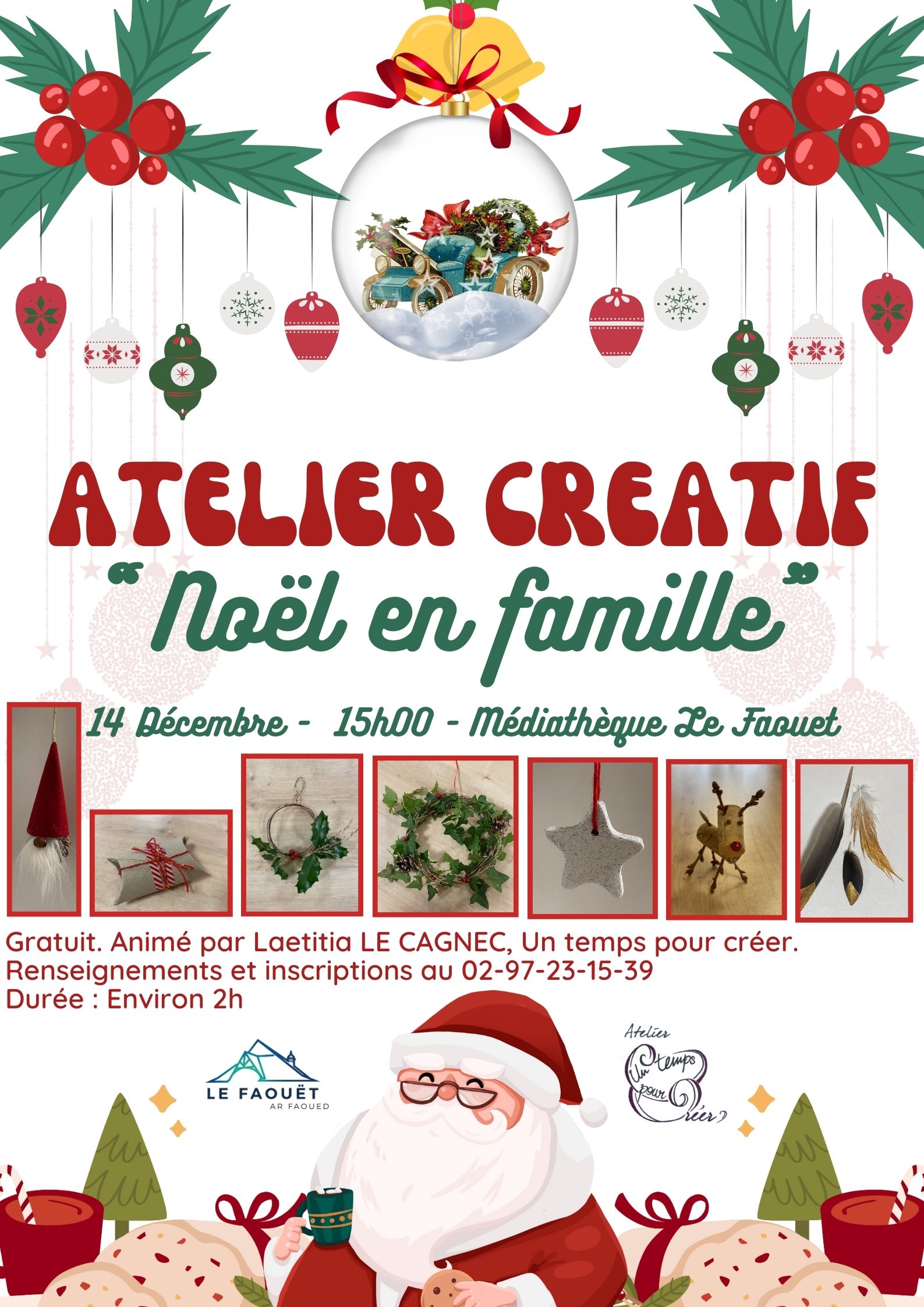 ATELIER CREATIF « NOËL EN FAMILLE » A LA MEDIATHEQUE