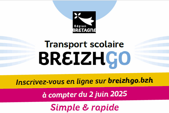 Inscription au transport scolaire sur le réseau régional BreizhGo [Rentrée scolaire 2025-2026]
