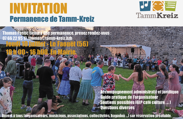 Permanence de Tamm Kreiz (agenda et observatoire du fest-noz) en mairie !