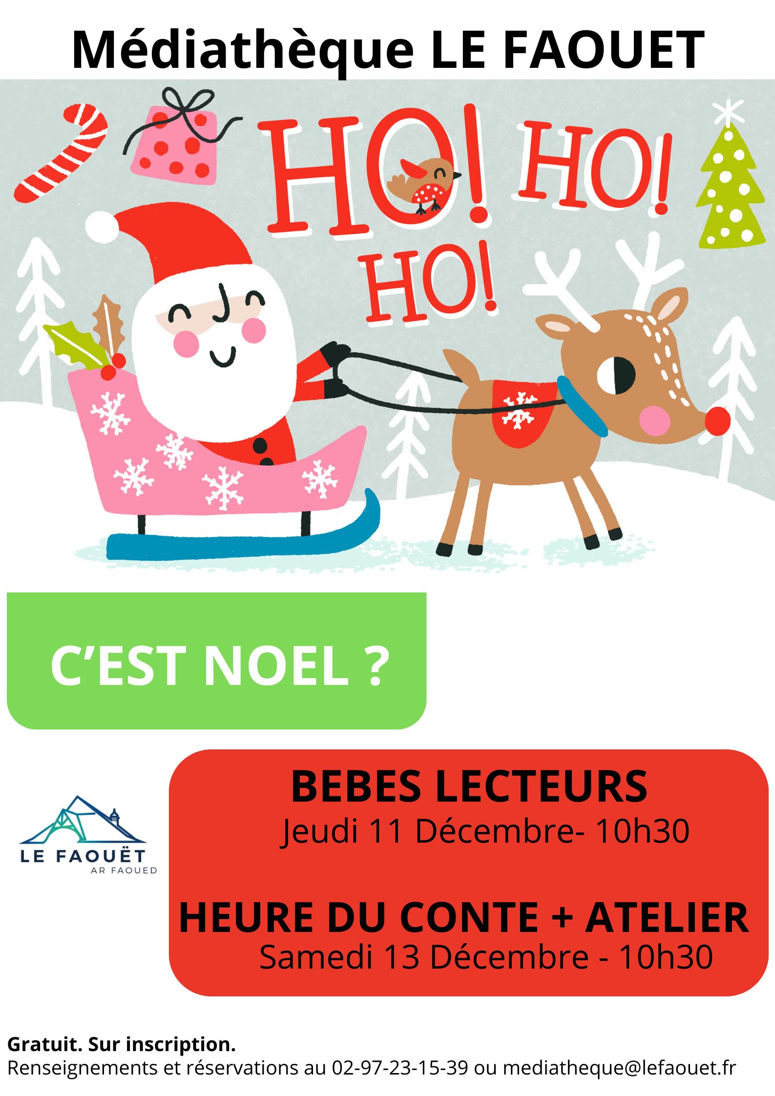 « C’est Noël ? » bébés lecteurs à la médiathèque